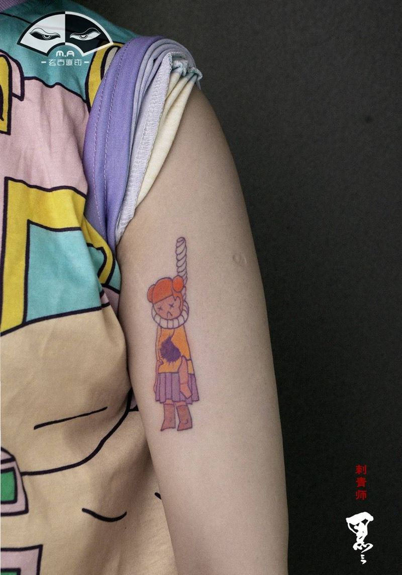 抑郁症患者所画纹身图片_手臂手部水墨纹身图案