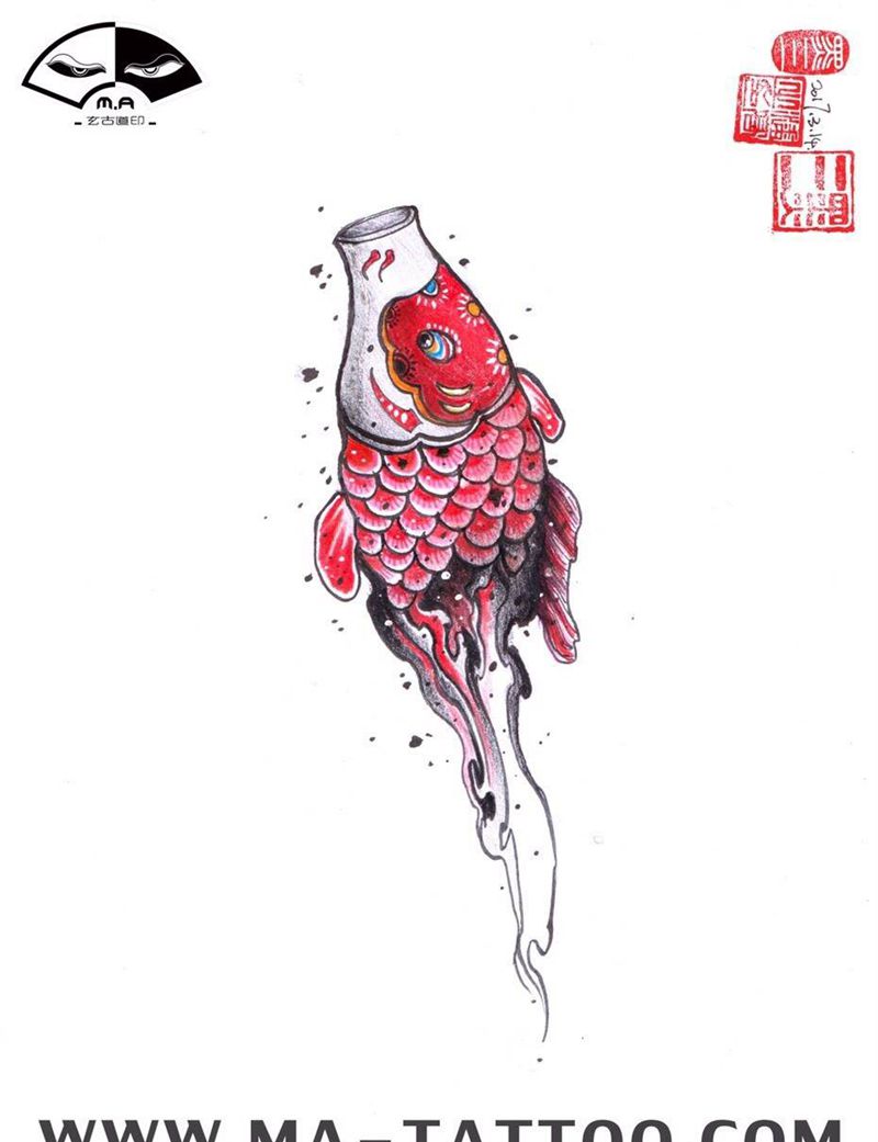 一江水纹身图片