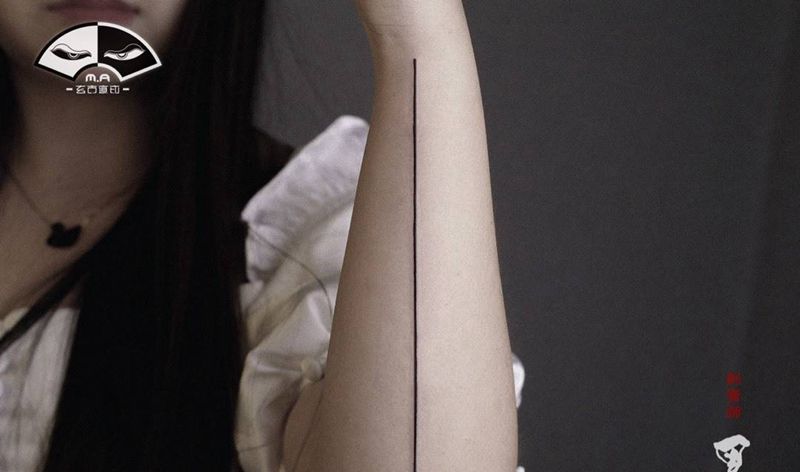 人类纹身图片_手部腿部老传统新传统直线线小清新纹身图案