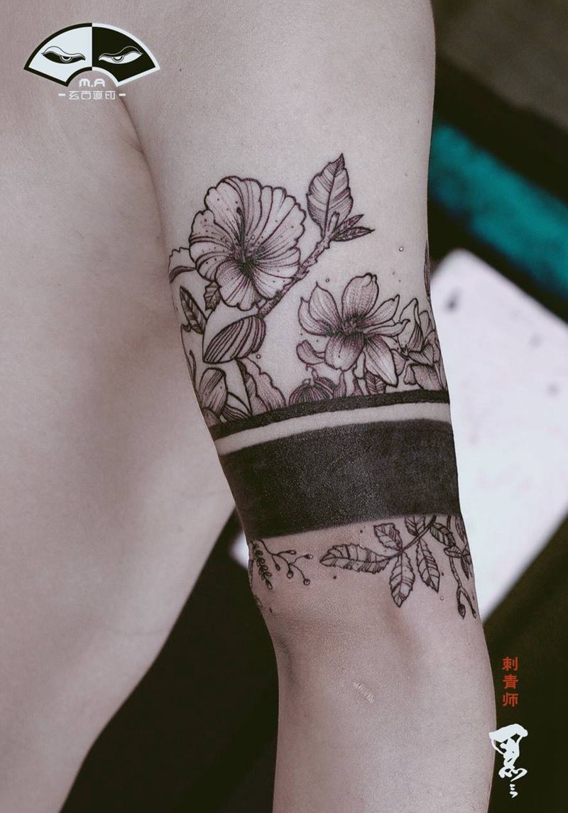 壁环遮盖纹身图片_成品植物字符人物原创情侣清新手臂小清新纹身图案