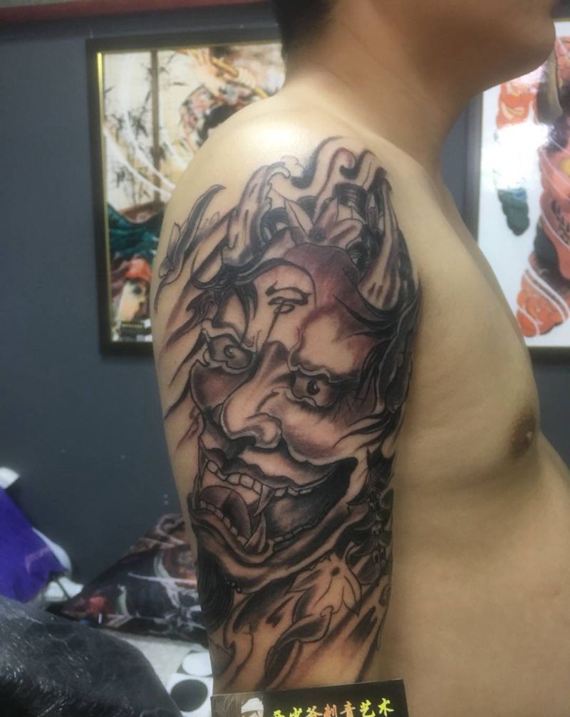 大臂般若纹身图片