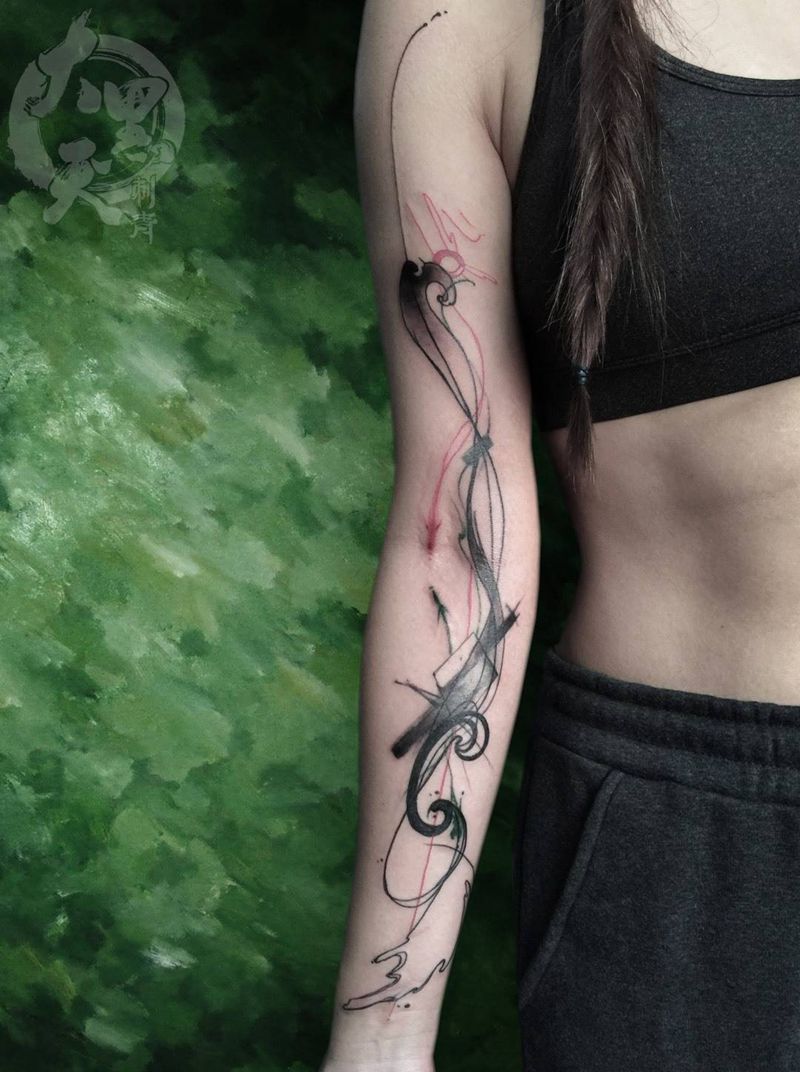 两条鱼纹身图片_原创动物习俗手部手臂成品国画纹身图案