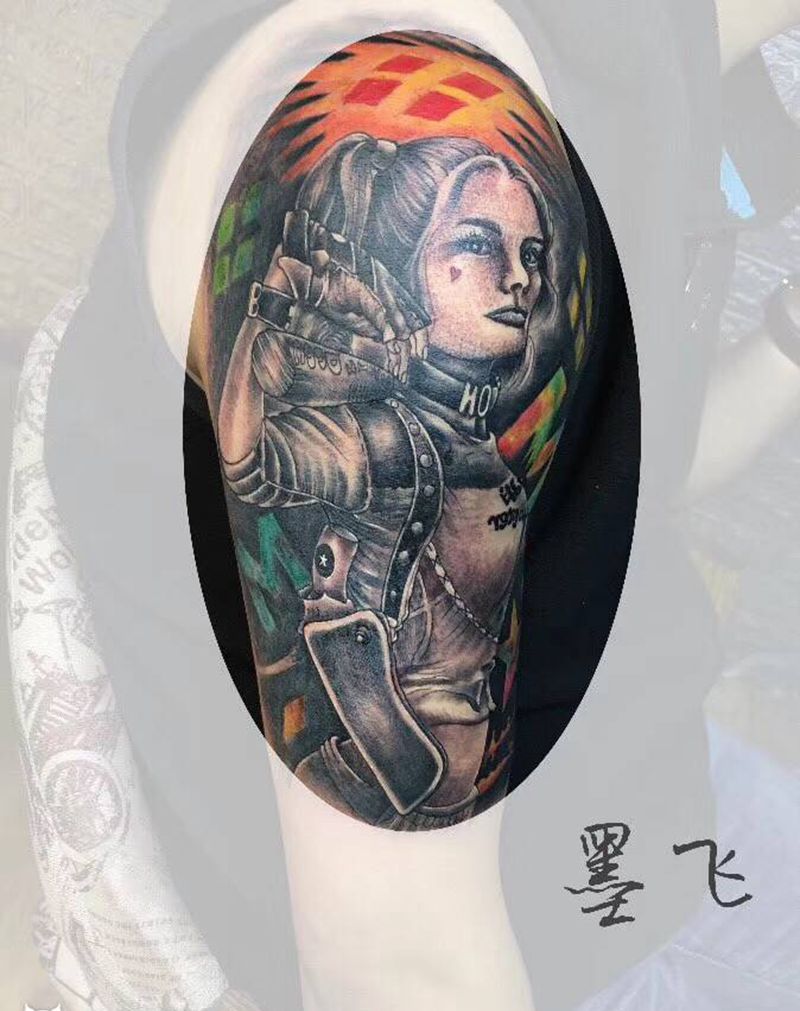 丑女纹身图片_手臂欧美写实纹身图案