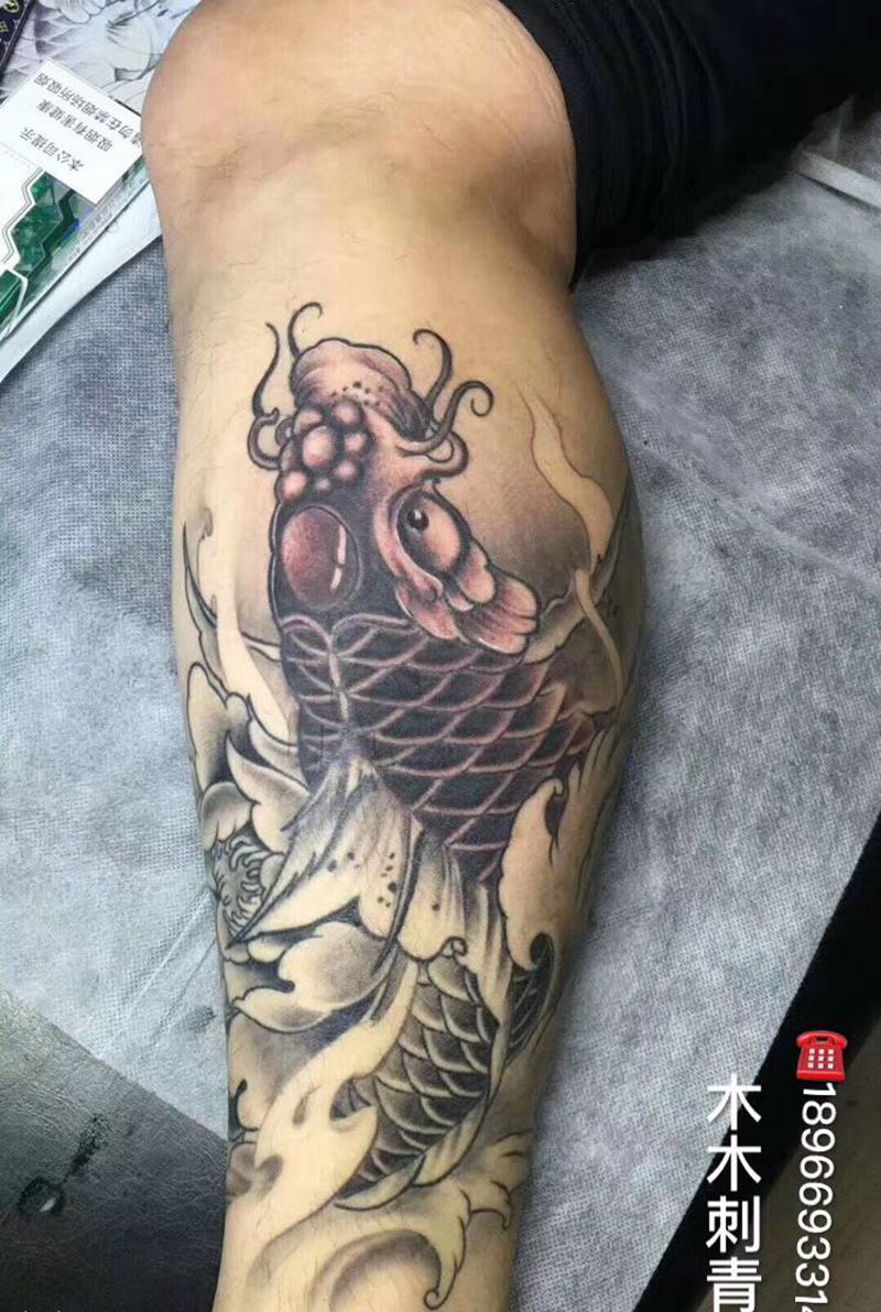 木木刺青纹身图片_腿部纹身图案