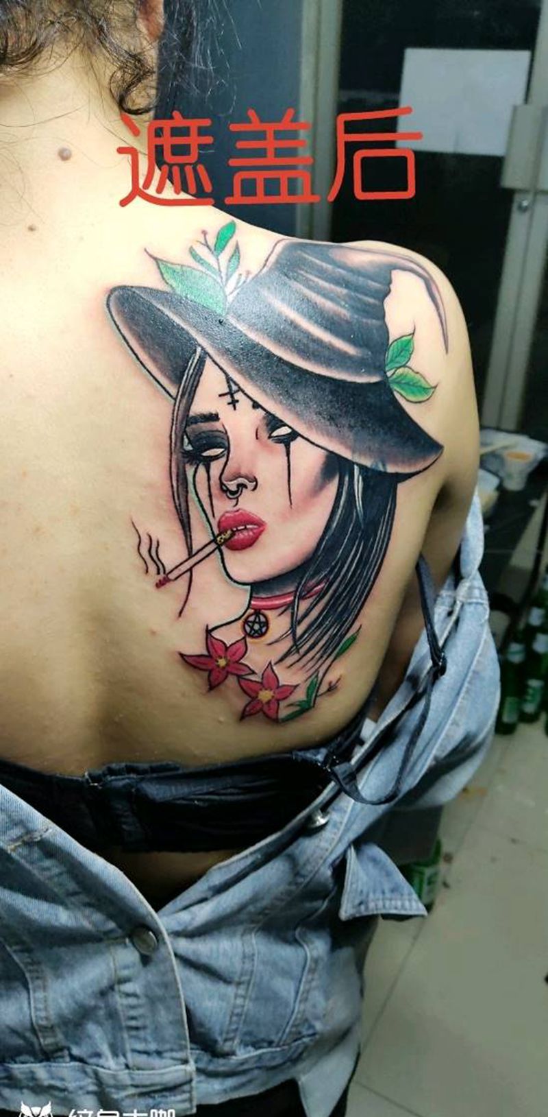 遮盖纹身图片_背部纹身图案