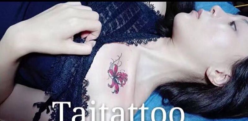 彼岸花纹身-傣刺青纹身图片