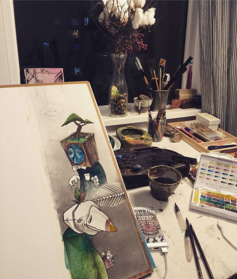 手稿绘画过程纹身图片_手稿欧美传统肖像原创人物鬼神纹身图案