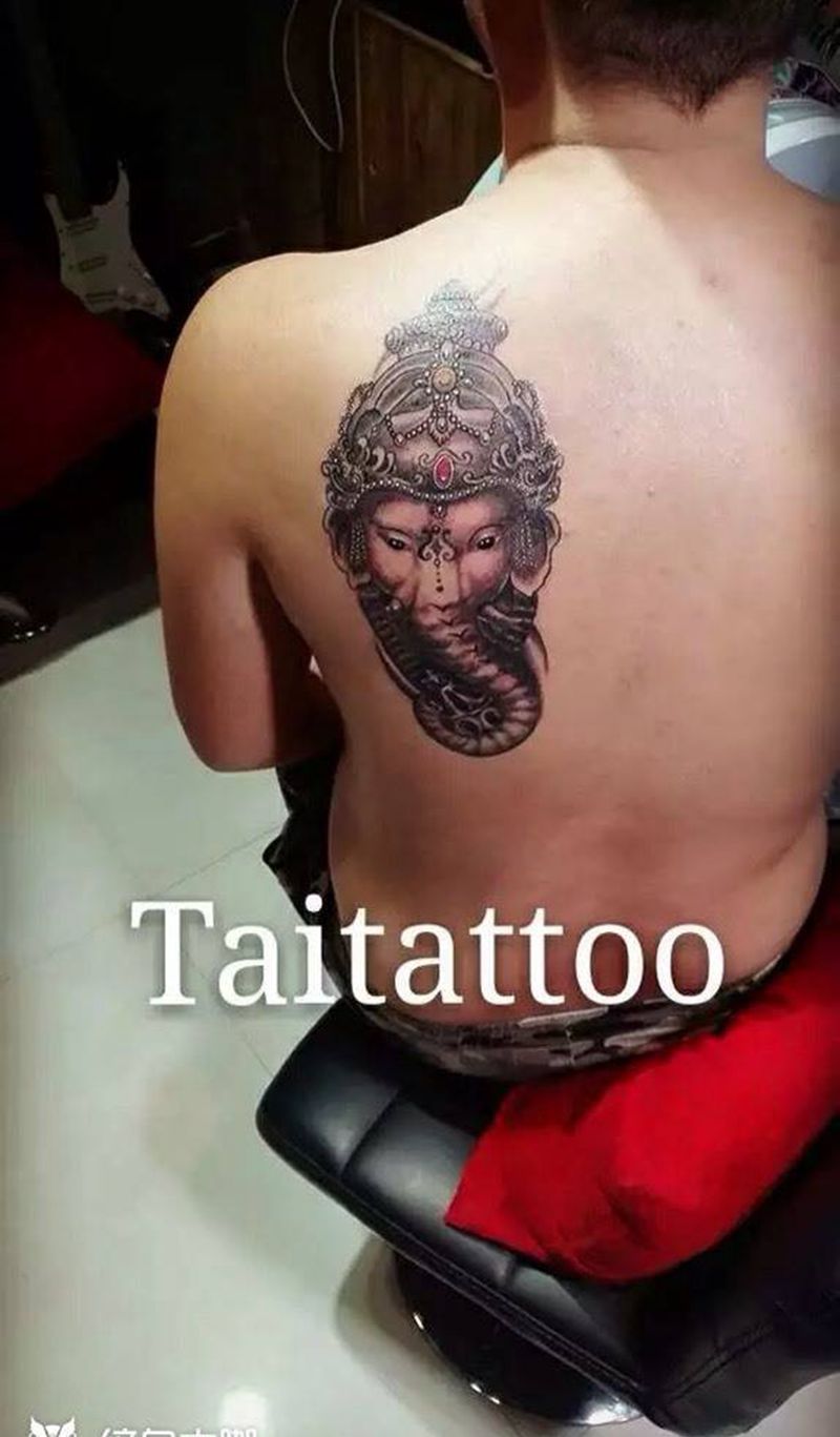 象神纹身-傣刺青纹身图片