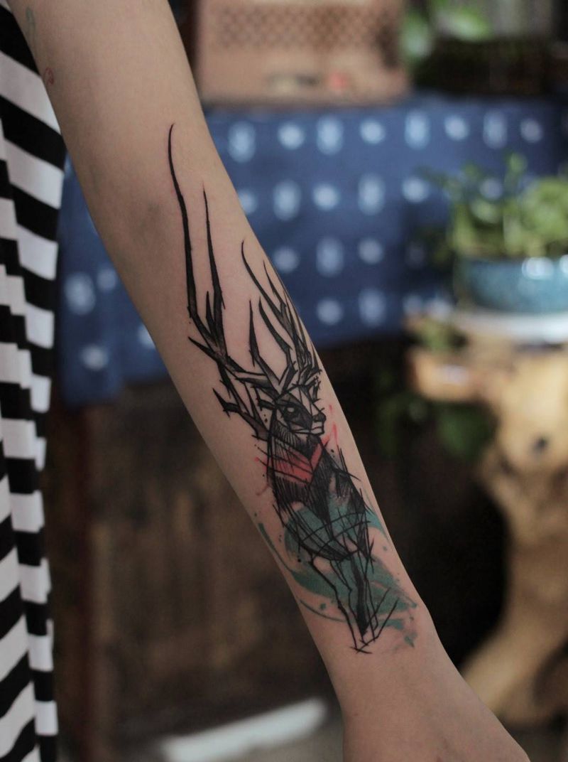 覆盖纹身图片_原创成品手臂手部欧美传统清新动物纹身图案