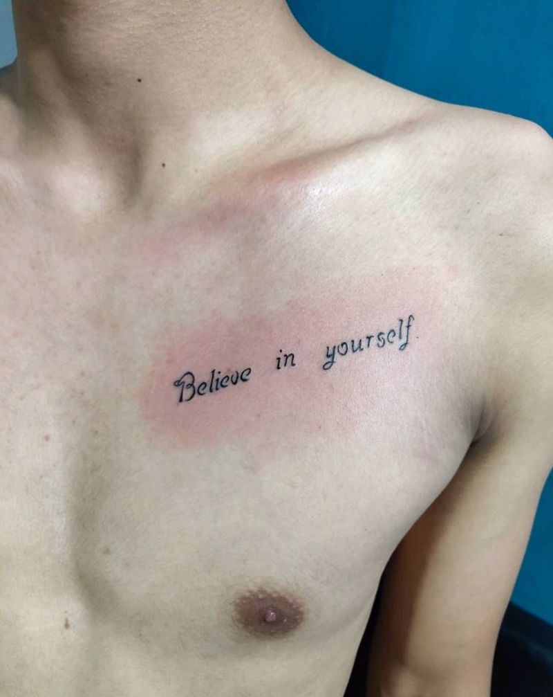 字母纹身图片_胸部纹身图案