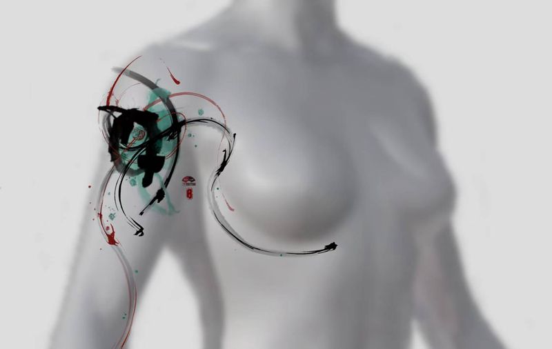 【触•羁】｜遮盖设计纹身图片_手臂水墨纹身图案