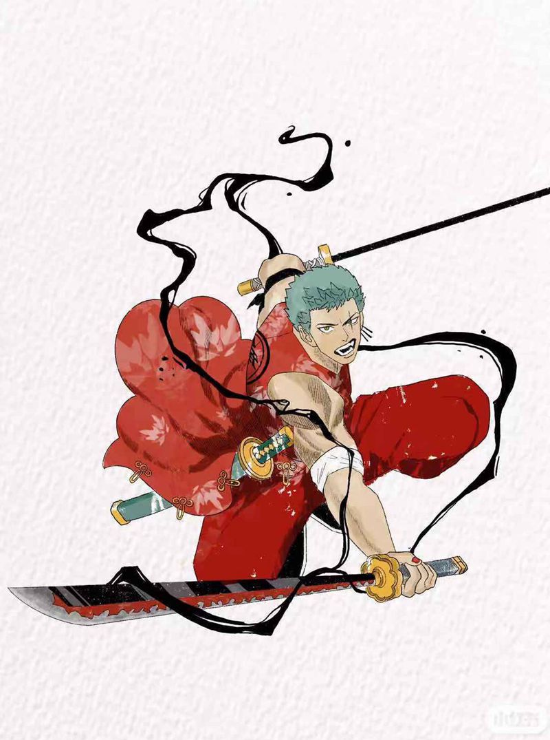 索隆纹身图片_水彩纹身图案