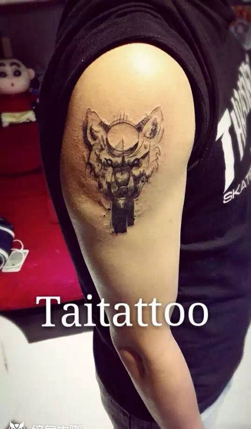 抽象狼头作品纹身图片