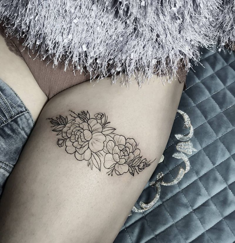 三木嘎作品纹身图片_腿部纹身图案