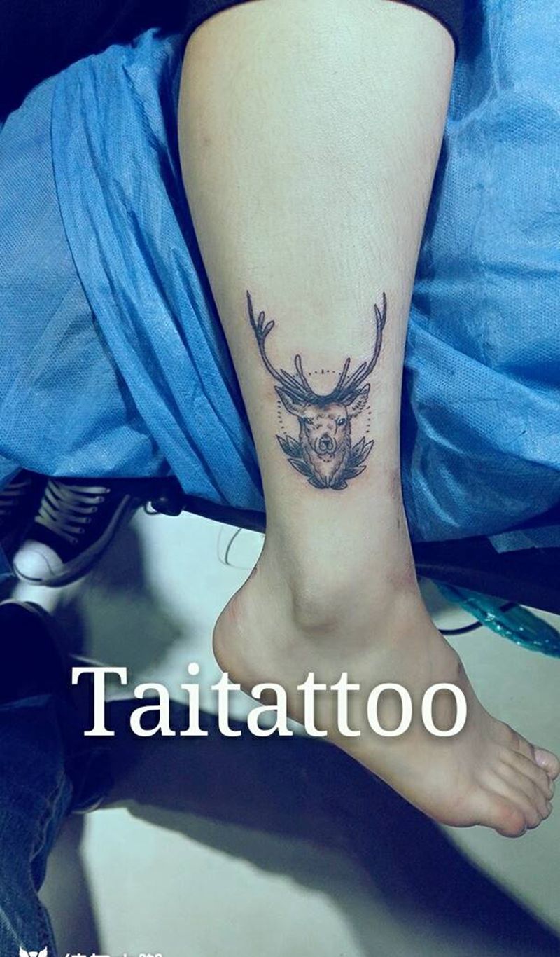 鹿纹身～傣刺青纹身图片