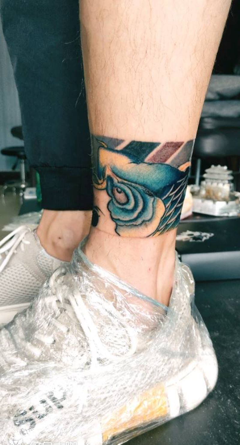 脚环纹身图片_腿部纹身图案