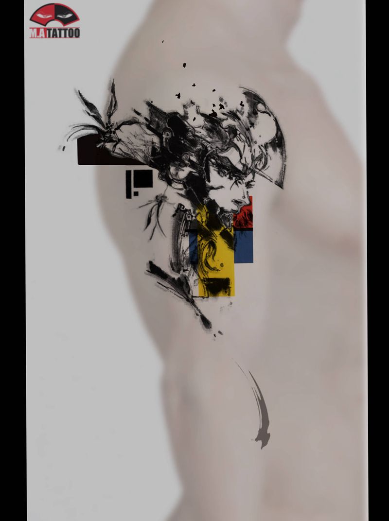 【武神-赵云】纹身图片_手臂水墨新传统赵云纹身图案