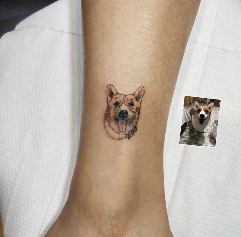 三木嘎作品纹身图片_腿部欧美写实纹身图案