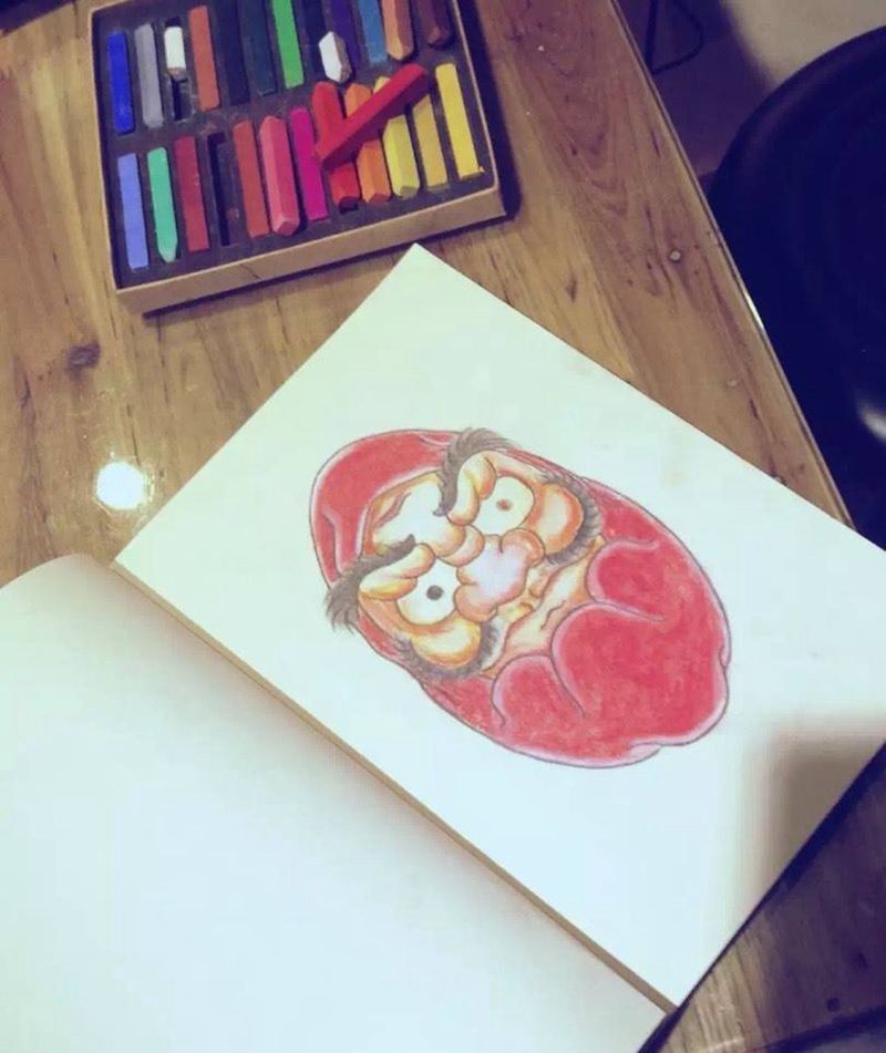 达摩手稿纹身图片_手稿纹身图案