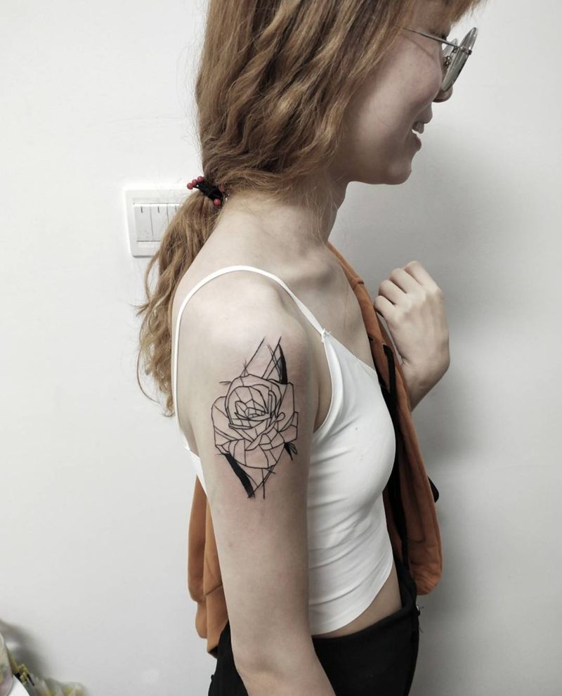 三木嘎作品纹身图片_手臂几何纹身图案