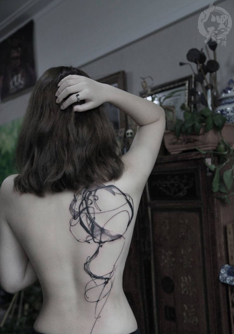 小一点的歌纹身图片_背部肩部臀部成品国画传统习俗清新原创静物纹身图案