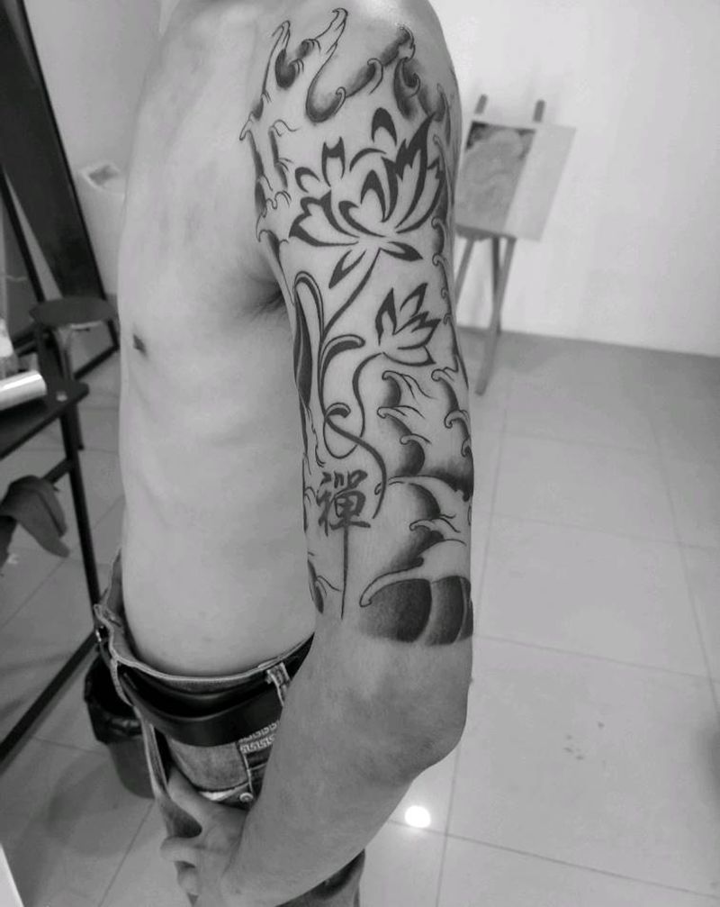 加水浪纹身图片