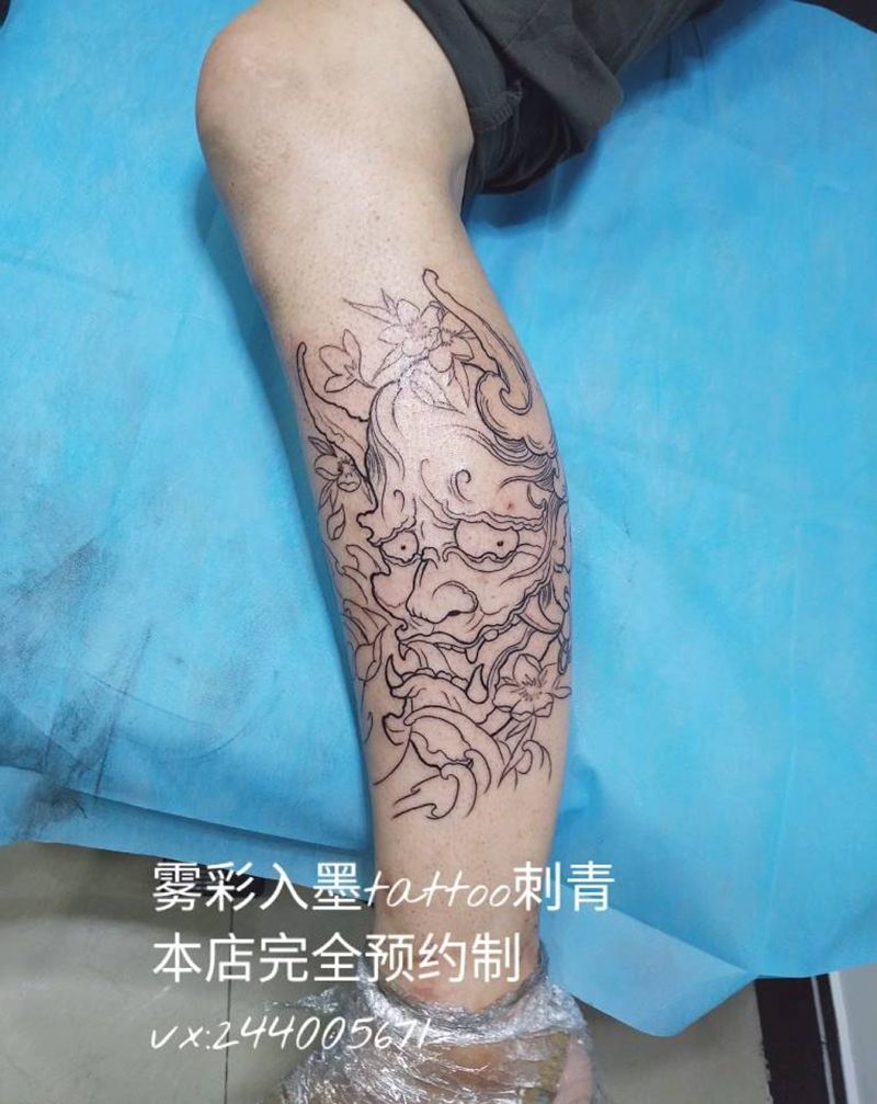 班若割线下次上色纹身图片