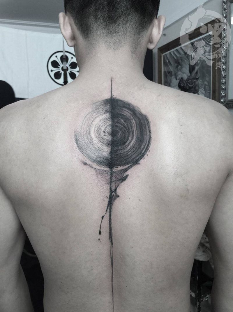 无题纹身图片_成品背部腰部肩部国画习俗传统原创图腾几何纹身图案