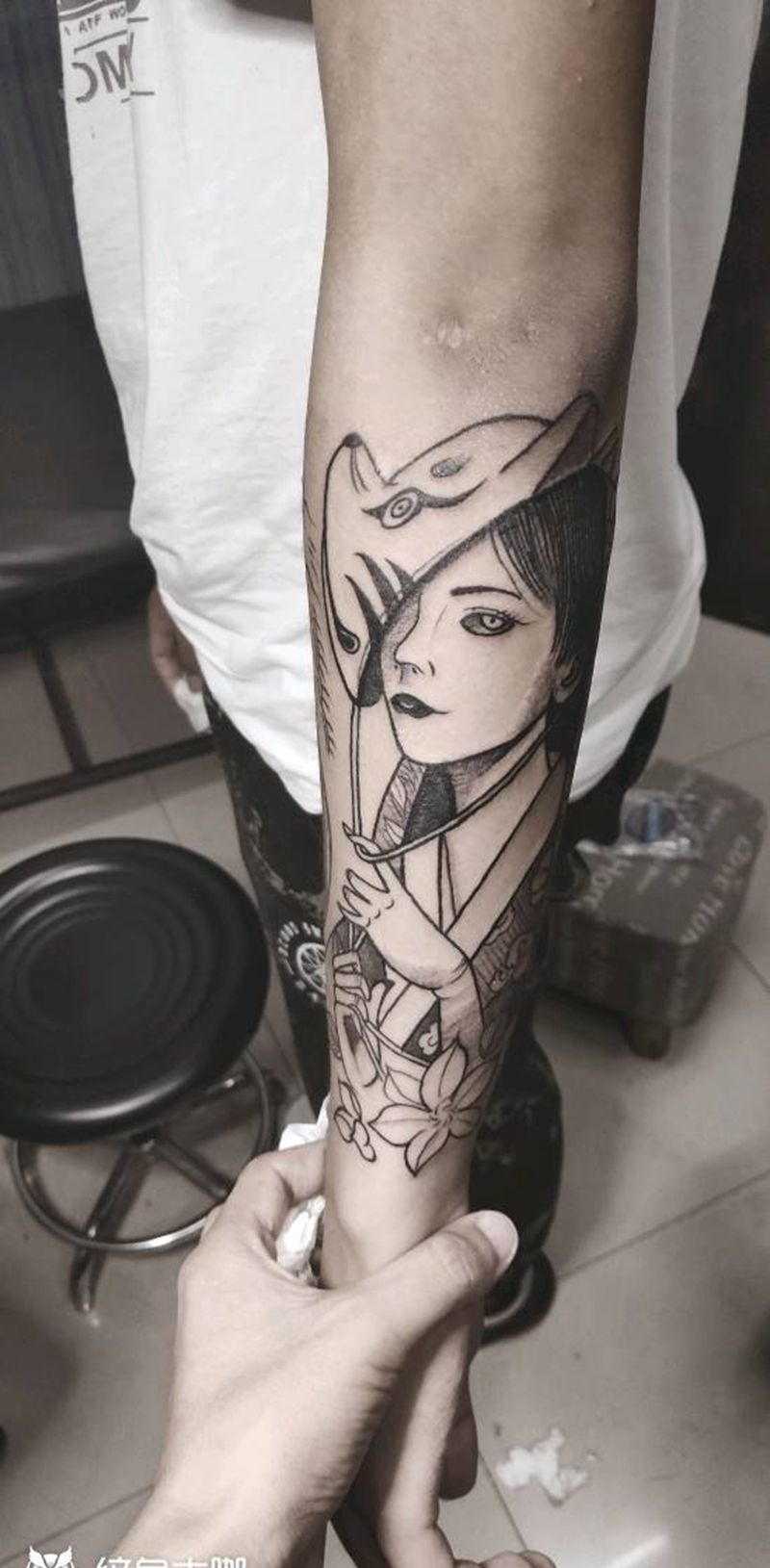 文艺范艺妓纹身图片_手臂纹身图案