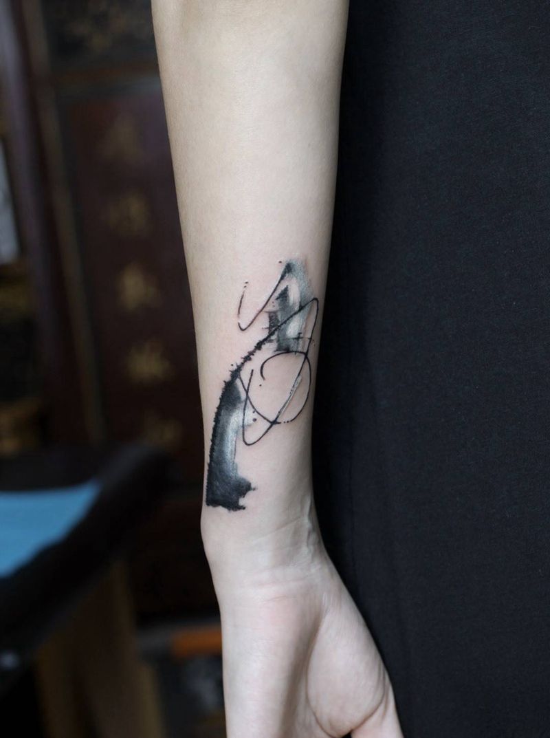 覆盖纹身图片_原创成品手臂手部国画欧美清新传统人物贴纸纹身图案