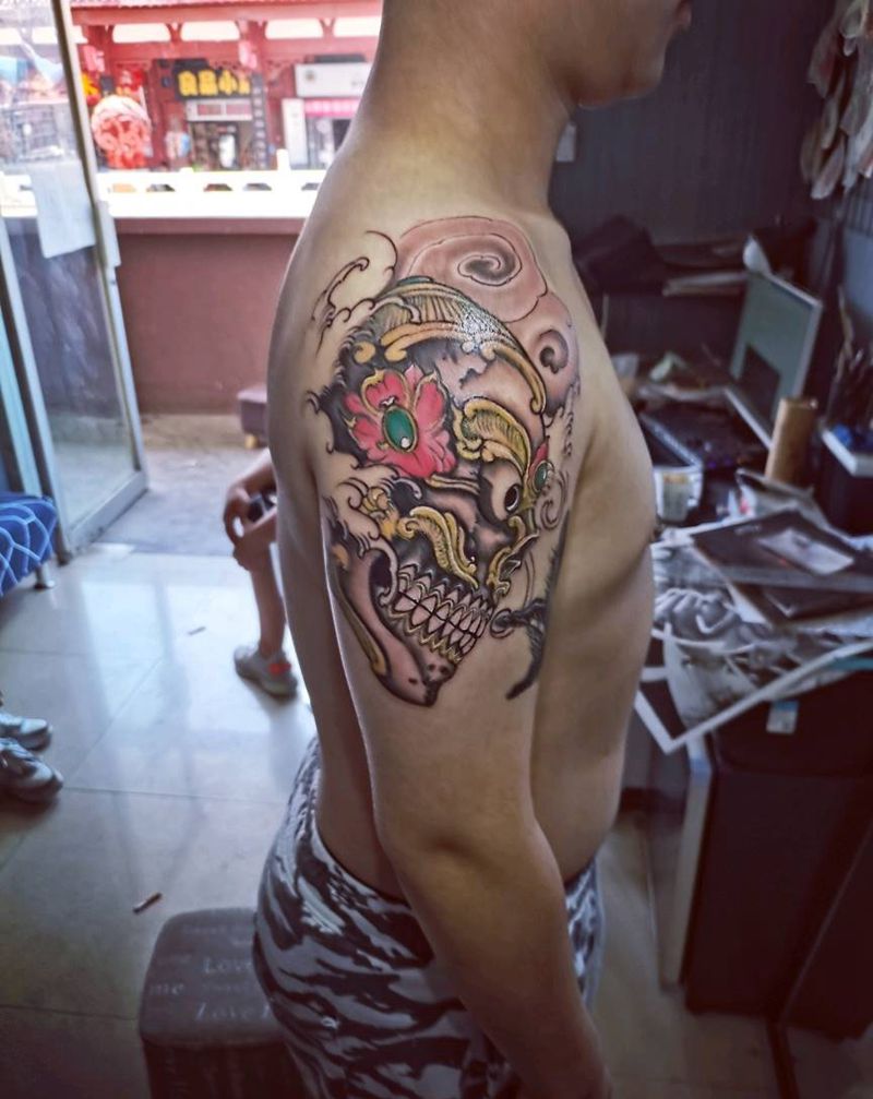 嘎巴拉纹身图片_手臂纹身图案