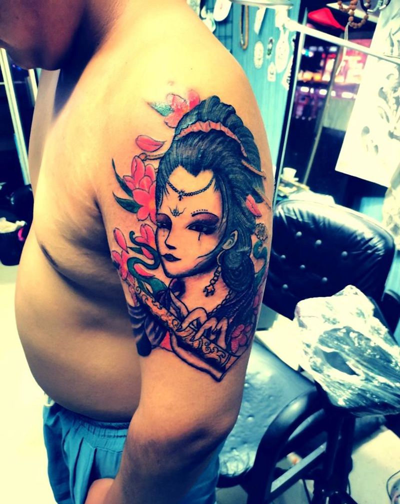 艺妓纹身图片_手臂纹身图案