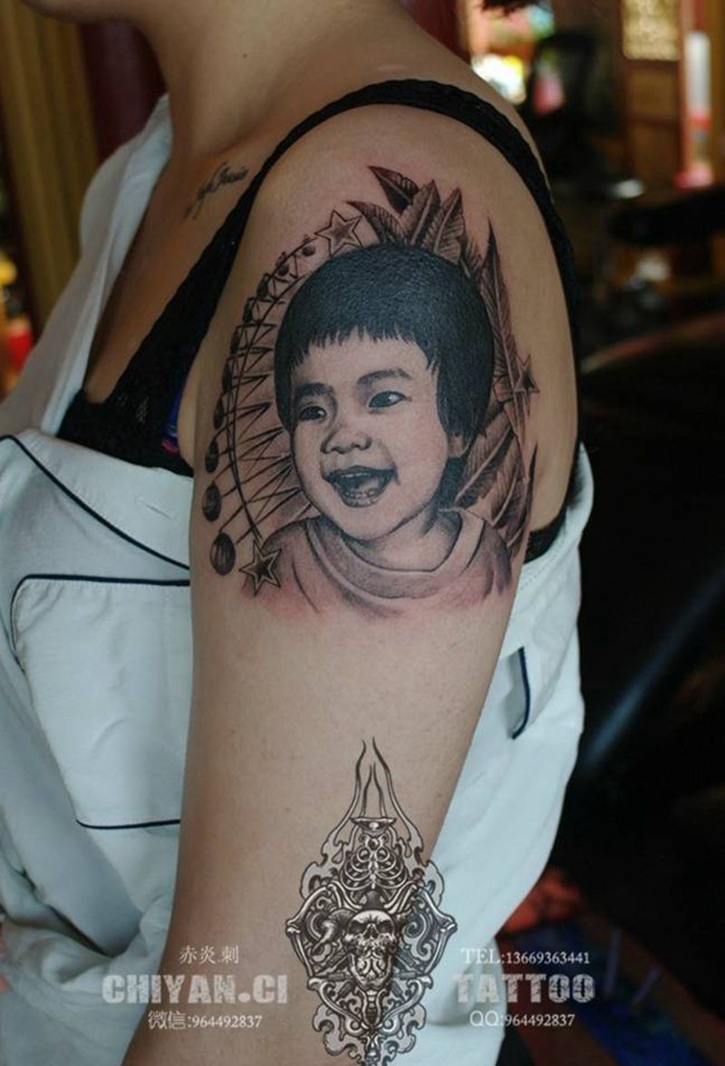 笑容纯真的你.六月肖像之二纹身图片