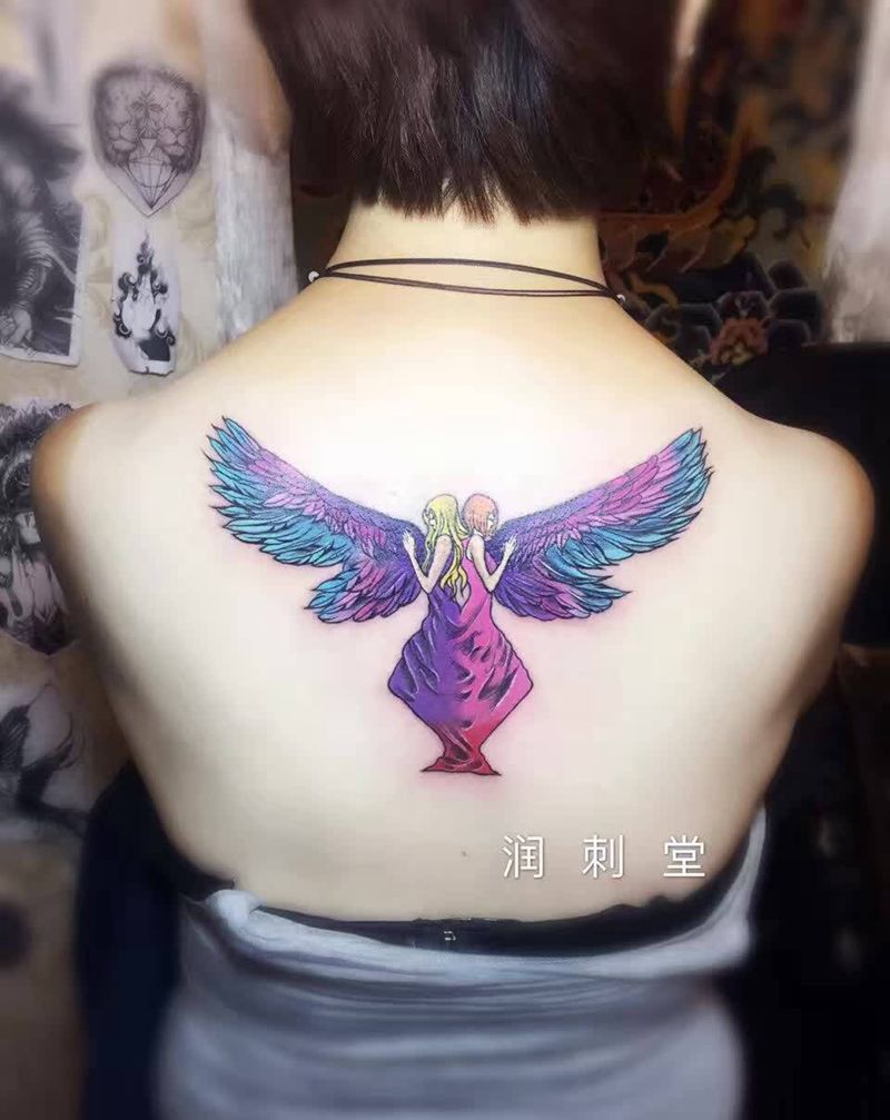 大剑双子女神纹身图片