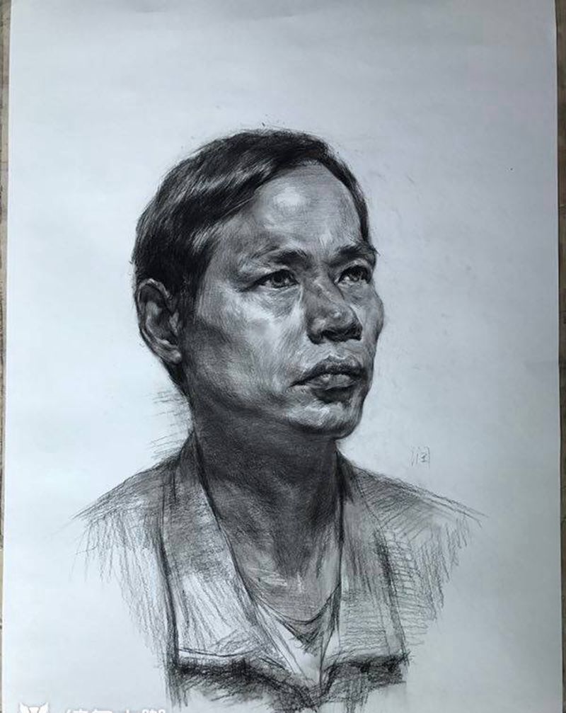 润刺青出品#素描人物头像#纹身图片