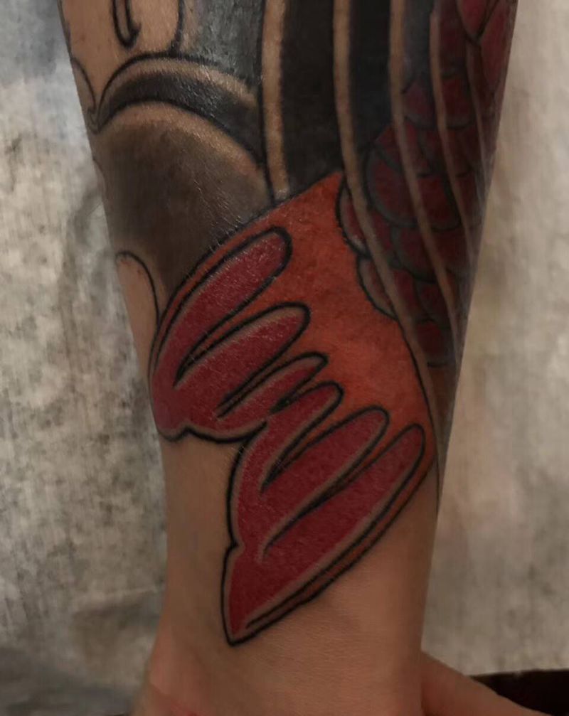 鱼纹身图片_腿部老传统纹身图案