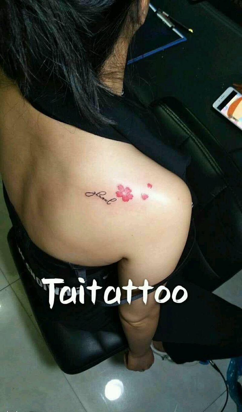 傣刺青樱花纹身纹身图片