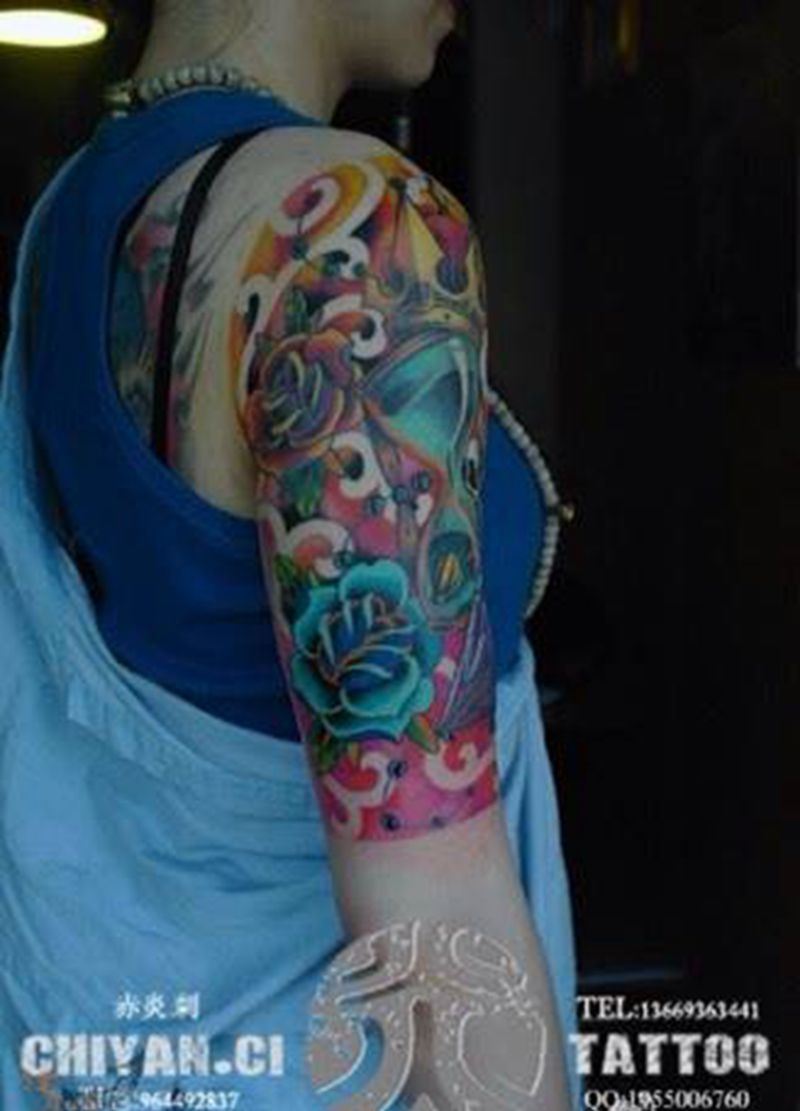 兰州赤炎刺靳凯作品纹身图片_欧美原创手臂纹身图案