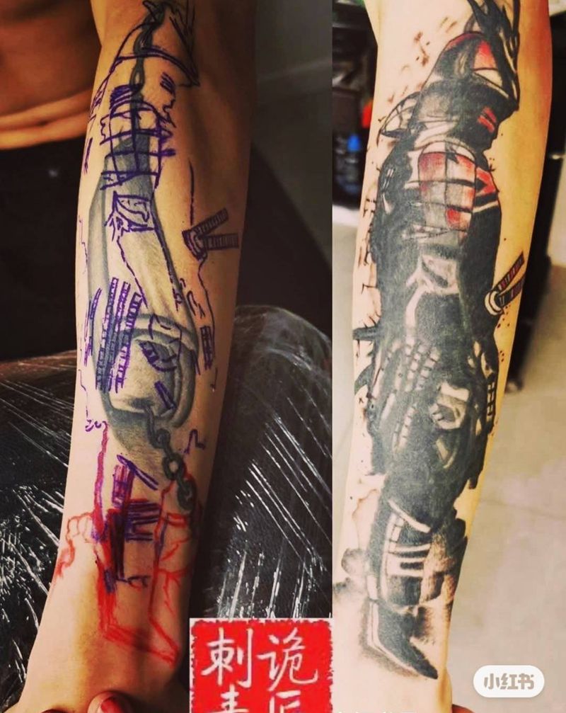 武士纹身图片_手臂纹身图案