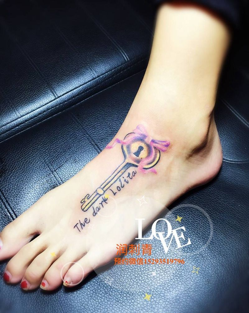 润刺青出品#钥匙#纹身图片