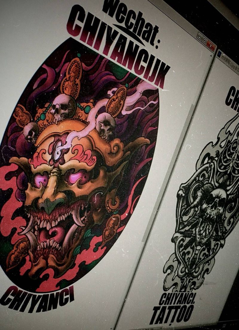 兰州赤炎刺车贴。纹身图片