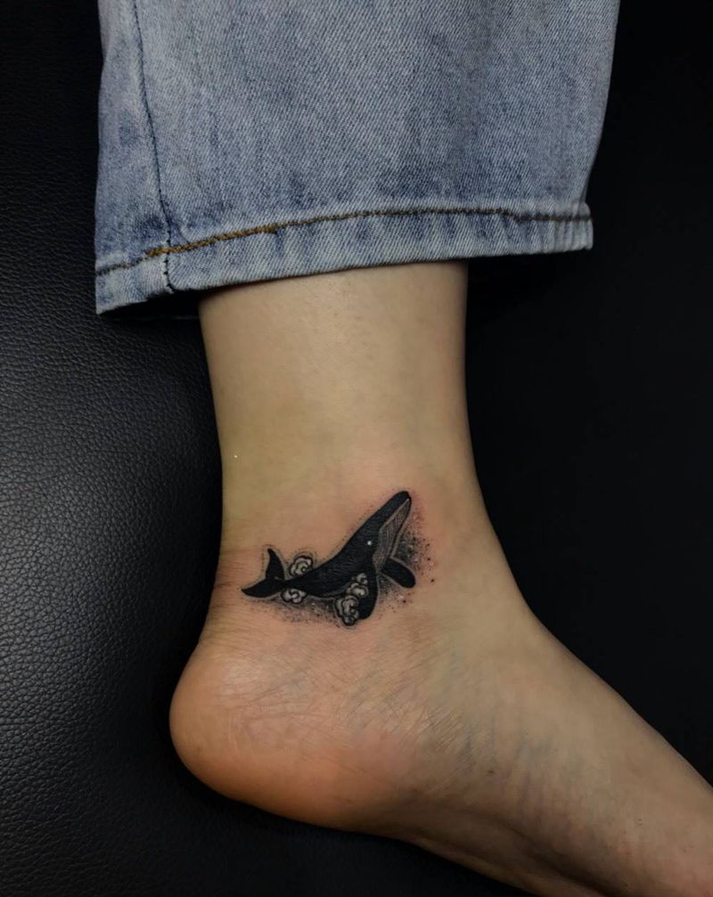 鲸鱼遮盖疤痕纹身图片