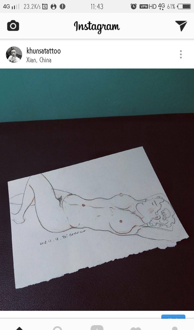 三木嘎素描作品纹身图片