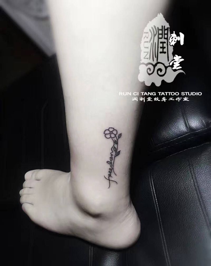 润刺青出品#脚腕小清新#纹身图片