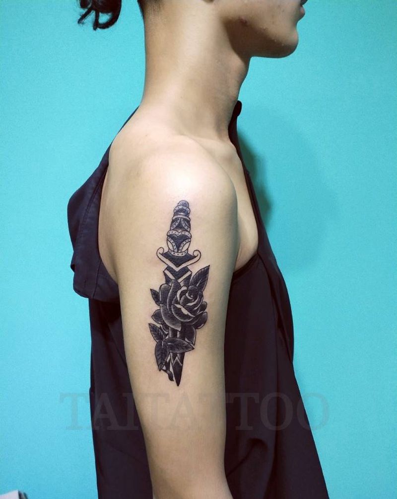 三木嘎作品纹身图片_手臂Old School纹身图案