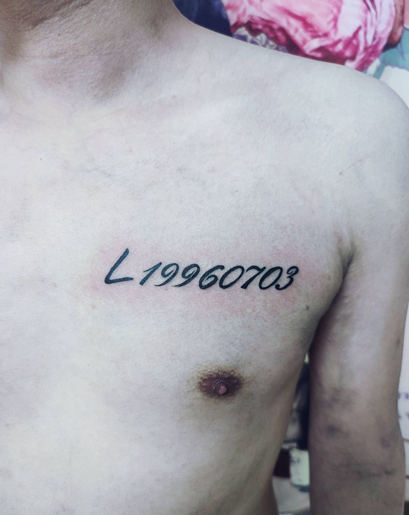 生日纹身图片_花体字纹身图案