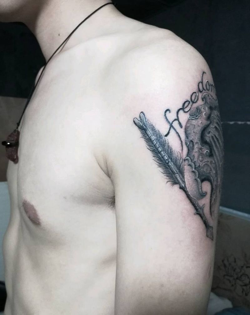 欧风翅膀纹身图片