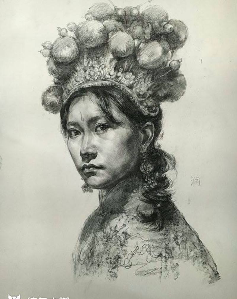 润刺青素描作品纹身图片