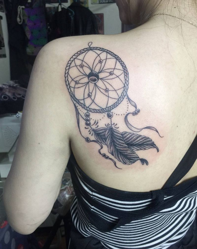 捕梦网纹身图片