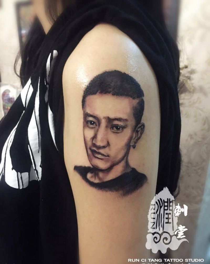 润刺青出品#肖像#纹身图片